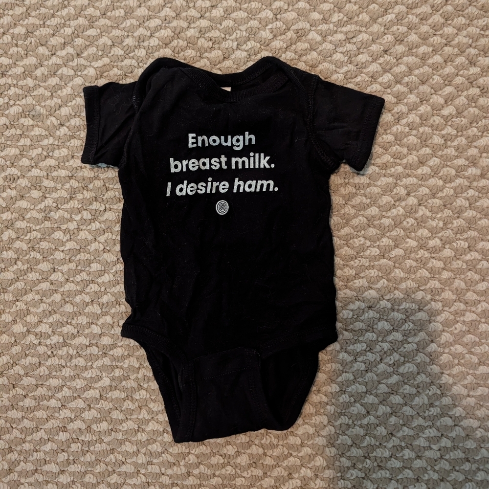 Rabbit Skins 6Months, Black Onsie with Hilarious Text